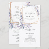 Carte Poètes Garden Geo Purple Ordre de service (Devant / Derrière)