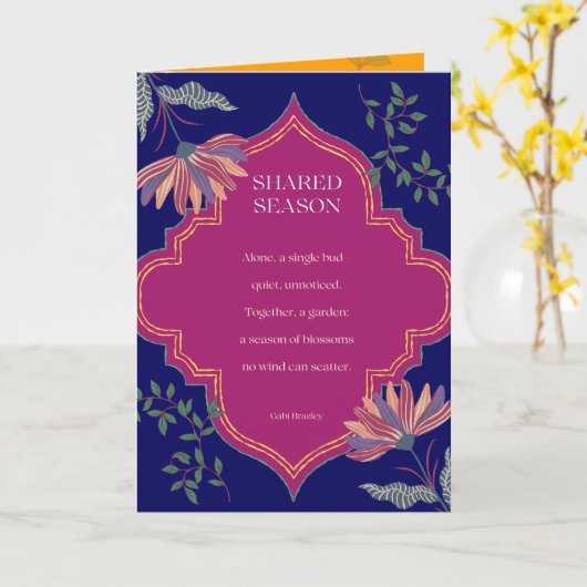 Carte poétique de saison partagée (Fleur jaune)