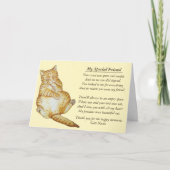 carte poétique originale de sympathie pour chat et (Devant)