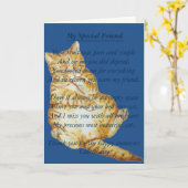 carte poétique originale de sympathie pour chat et (Fleur jaune)