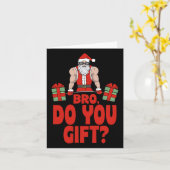 Carte Poids Bodybuilding Noël Père Noël Bro Do (Fleur jaune)
