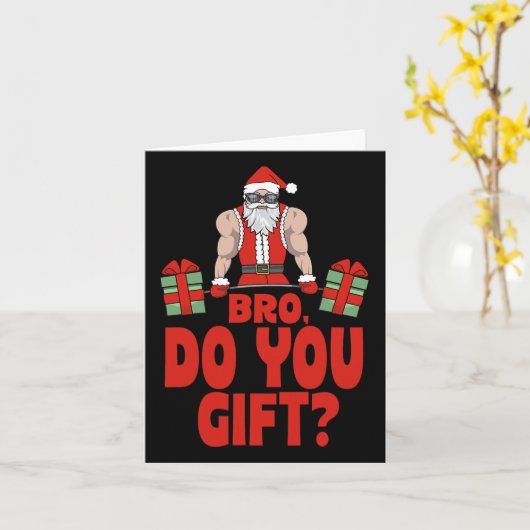 Carte Poids Bodybuilding Noël Père Noël Bro Do (Fleur jaune)