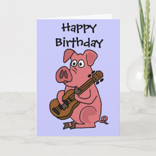 Carte POIDS DU COMMERCE porc drôle jouant la bande