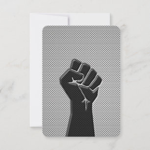 Carte Poing de solidarité en fibre de carbone style d'im
