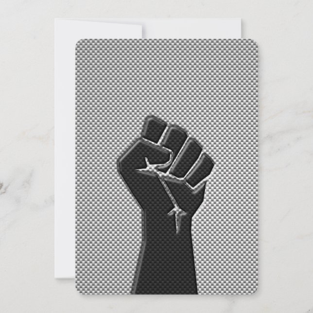 Carte Poing de Solidarité en Style d'Impression de Fibre (Devant)