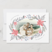 Carte Poinsettia Floral dessiné à la main Grain de vacan (Devant)