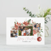 Carte Poinsettia & Green Classic | Photo de Noël (Debout devant)