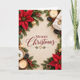 Carte Poinsettia Noël Spa Joyeux Noël