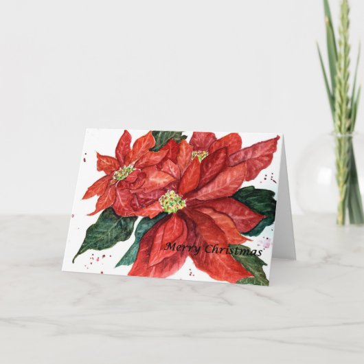 Carte Poinsettia Note (Devant)