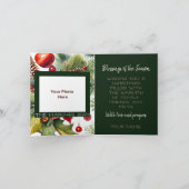 Carte Poinsettia & Red Orament Photo & Fact Christmas (Intérieur)