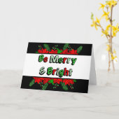 Carte Poinsettias Dessinés à la Main Gais et Lumineux (Fleur jaune)