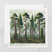 Carte Point de vue sur la forêt des arbres (Devant / Derrière)