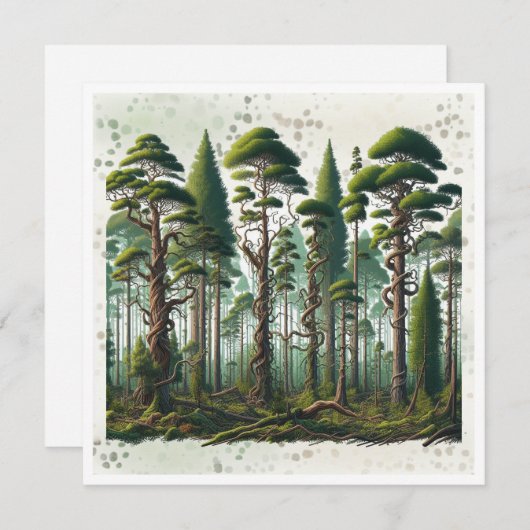 Carte Point de vue sur la forêt des arbres (Devant / Derrière)