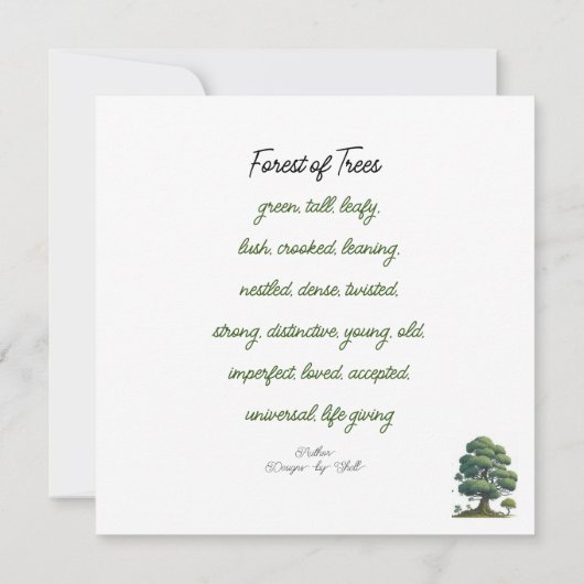 Carte Point de vue sur la forêt des arbres (Dos)