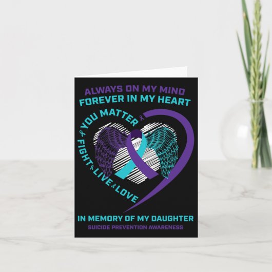 Carte Point-virgule en mémoire de la prévention du suici (Devant)