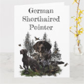 Carte Pointeur à poils courts allemand (Fleur jaune)