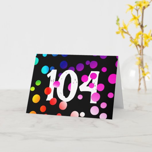 Carte Points arc-en-ciel 104e anniversaire en noir (Fleur jaune)