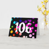 Carte Points arc-en-ciel 106e anniversaire en noir (Fleur jaune)