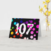 Carte Points arc-en-ciel 107e anniversaire en noir (Fleur jaune)