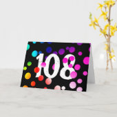Carte Points arc-en-ciel 108e anniversaire en noir (Fleur jaune)