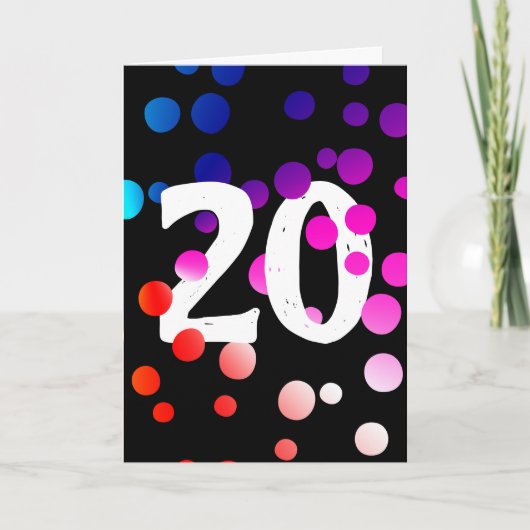 Carte Points arc-en-ciel du 20e anniversaire en noir (Devant)