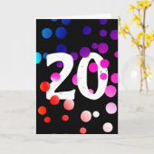 Carte Points arc-en-ciel du 20e anniversaire en noir (Fleur jaune)