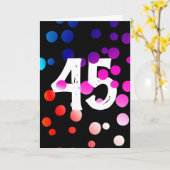 Carte Points arc-en-ciel du 45e anniversaire en noir (Fleur jaune)