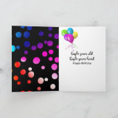 Carte Points arc-en-ciel du 8e anniversaire en noir (Intérieur)