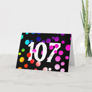 Carte Points arc-en-ciel pour 107e anniversaire sur fond
