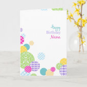 Carte Points colorés à motifs Joyeux Anniversaire Nana (Fleur jaune)