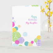 Carte Points colorés Joyeux Anniversaire Fille Step (Fleur jaune)