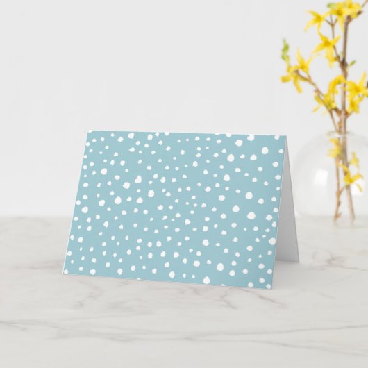 Carte Points Dalmatiens Bleus, Points Dalmatiens, Impres (Fleur jaune)