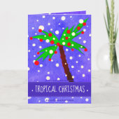Carte Points de neige tropicaux des arbres de Noël Joyeu (Devant)