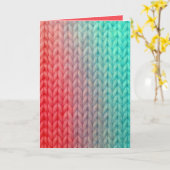 Carte Points de tricot d'anniversaire (Fleur jaune)