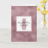 Carte Points d'or rose Anniversaire (Fleur jaune)