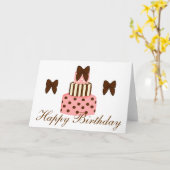 Carte Points et gâteau de rayures (Fleur jaune)