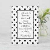 Carte Points noirs, Psaume 4:8 Verset biblique, Paisible (Debout devant)