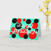 Carte Points rouges et noirs - Joyeux anniversaire! (Fleur jaune)