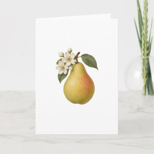 Carte Poire et Fleurs Blanches (Devant)