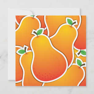 Carte Poire orange funky