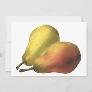 Carte Poires Vintage, Aliments Biologiques, Fruits Mûrs