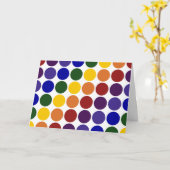 Carte Pois arc-en-ciel en blanc (Fleur jaune)