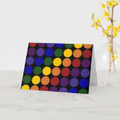 Carte Pois arc-en-ciel en noir (Fleur jaune)