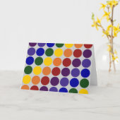 Carte Pois arc-en-ciel sur gris (Fleur jaune)