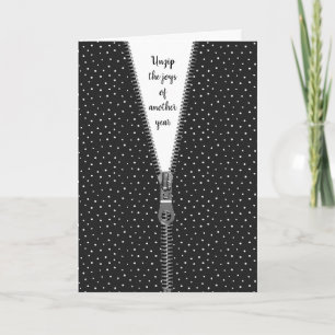 Carte Pois blancs avec Zipper pour Anniversaire