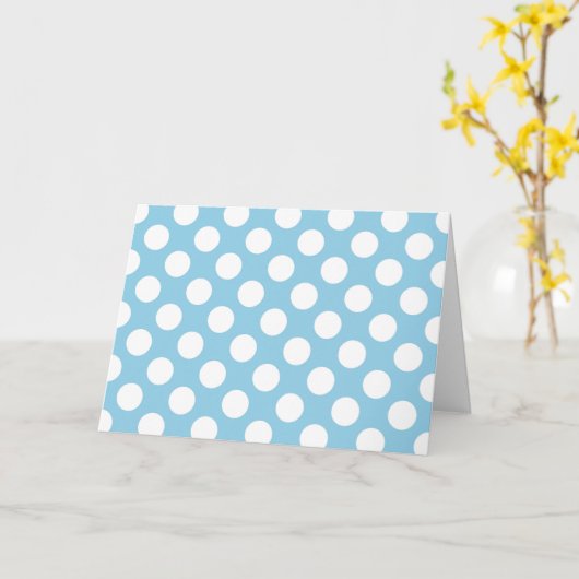 Carte Pois Bleus, Motif Pointe Polka, Points, Pointe (Fleur jaune)