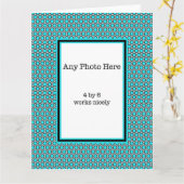 Carte Pois bleus votre photo (Fleur jaune)