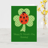 Carte Pois de Clover Ladybug Jour de la Saint Patrick An (Fleur jaune)