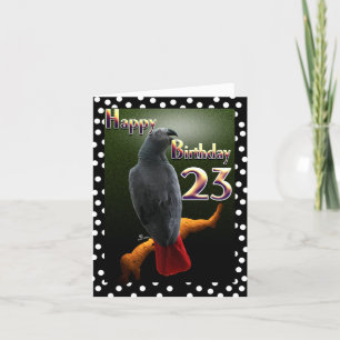 Carte Pois de perroquets afro-gris Congo 23e B-Day