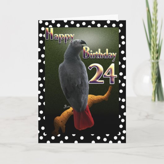 Carte Pois de perroquets afro-gris du Congo 24e Jour B (Devant)